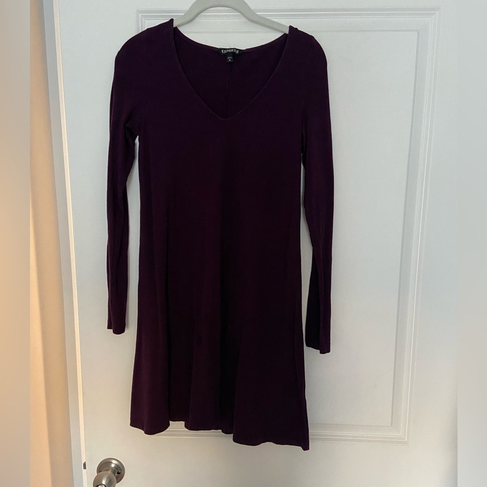 Express Purple V-Neck Dress